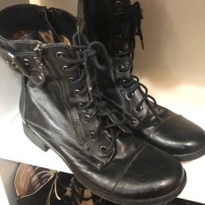 Black combat boots
